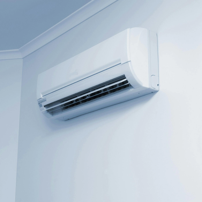 mini split on white wall